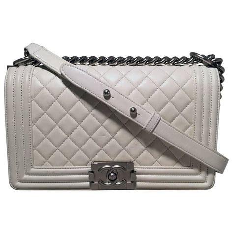 Chanel boy bag white